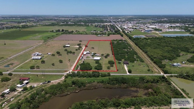 30202 Ratliff Rd, San Benito, TX 78586 - view of rural area with property boundaries highlighted and a large body of water