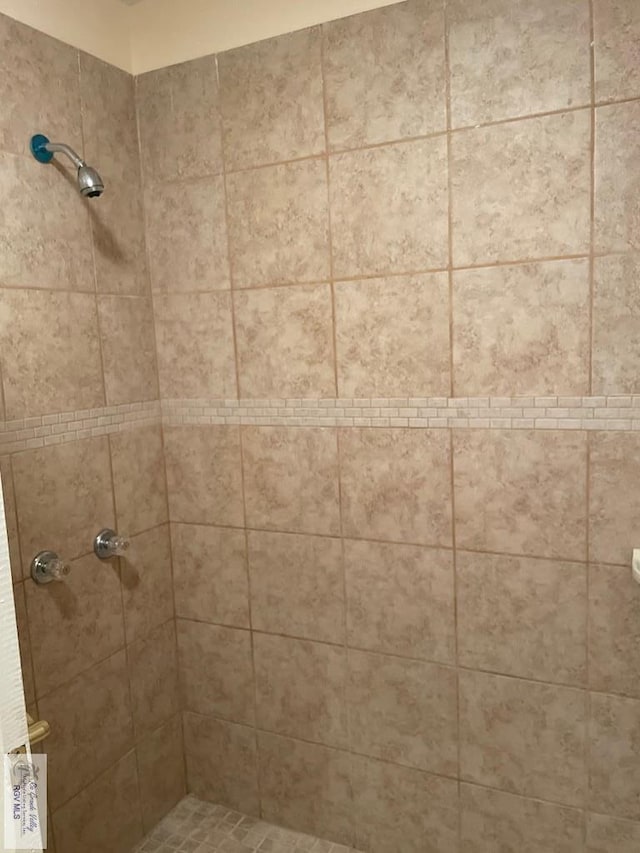 bathroom featuring tiled shower