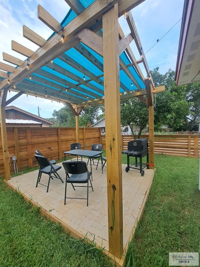 view of patio / terrace with a pergola