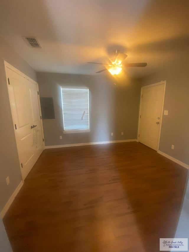 710 5th St Unit 5, Harlingen, TX 78550 - unfurnished room featuring wood finished floors and ceiling fan