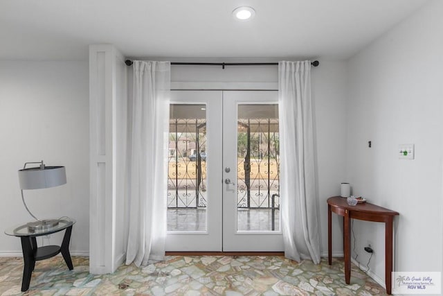 doorway to outside with french doors