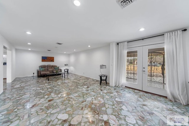 interior space featuring french doors