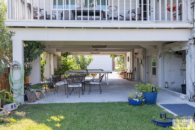 view of patio with a balcony