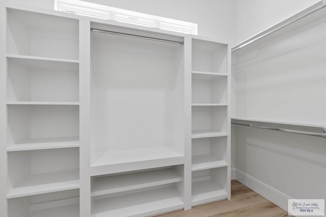 spacious closet featuring wood finished floors