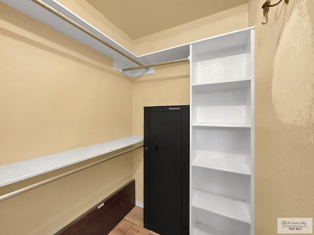 spacious closet featuring light wood-type flooring