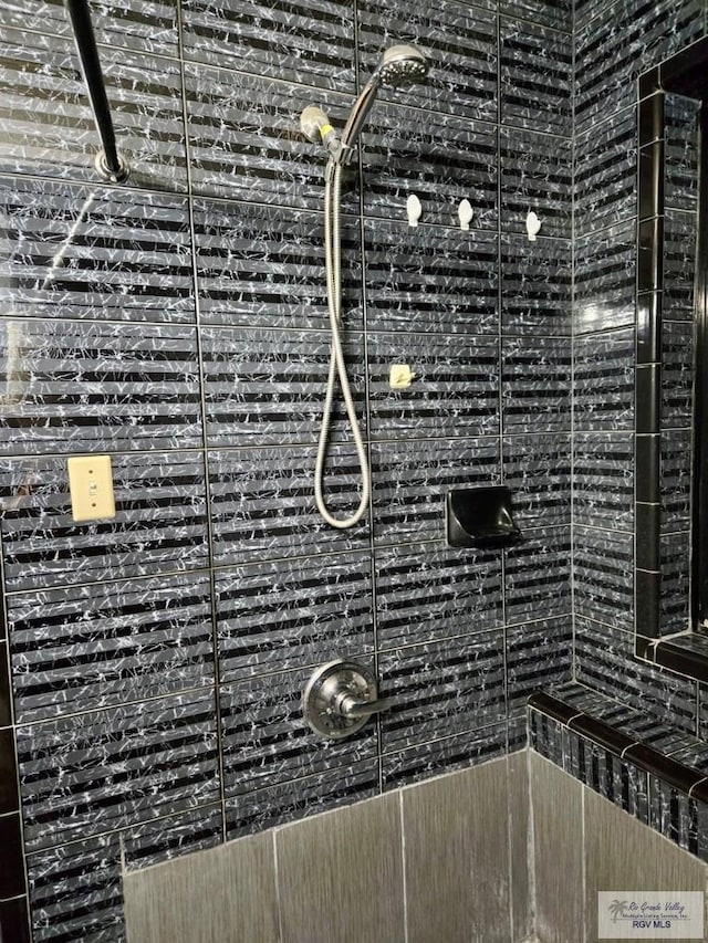 details with tiled shower