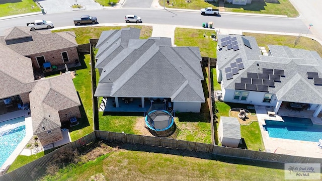 aerial view with a residential view