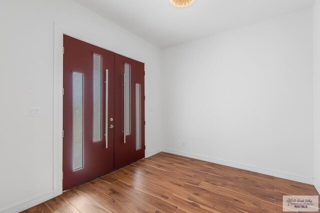 foyer entrance featuring wood-type flooring