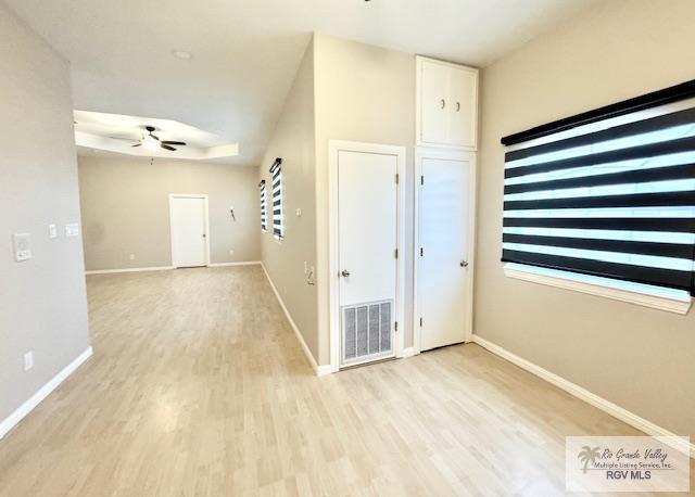 interior space with light hardwood / wood-style floors