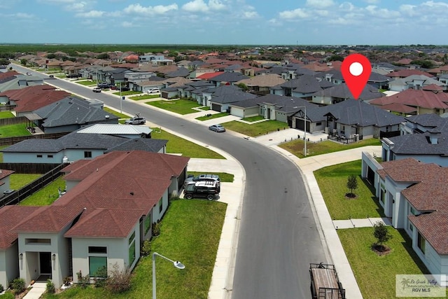 bird's eye view with a residential view