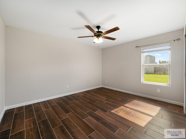 23756 Richmond Cir, Harlingen, TX 78552 - spare room featuring wood finish floors and a ceiling fan