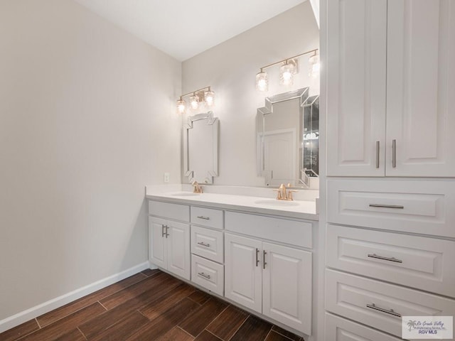 23756 Richmond Cir, Harlingen, TX 78552 - bathroom with double vanity and wood finish floors