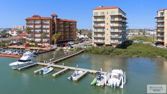 201 W Capricorn Dr, South Padre Island, TX 78597 - dock area featuring a water view