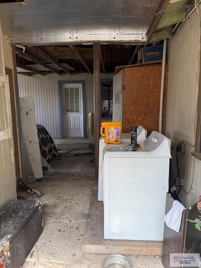 washroom with laundry area