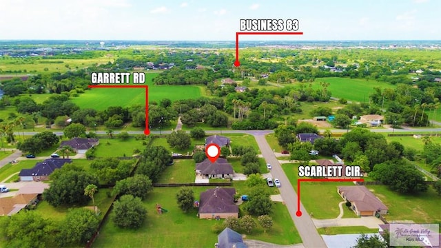 313 Scarlett Cir, Harlingen, TX 78552 - bird's eye view of a tree filled landscape