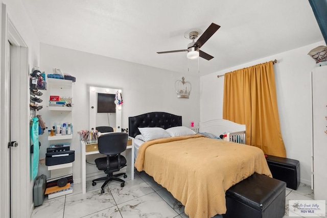 bedroom with ceiling fan