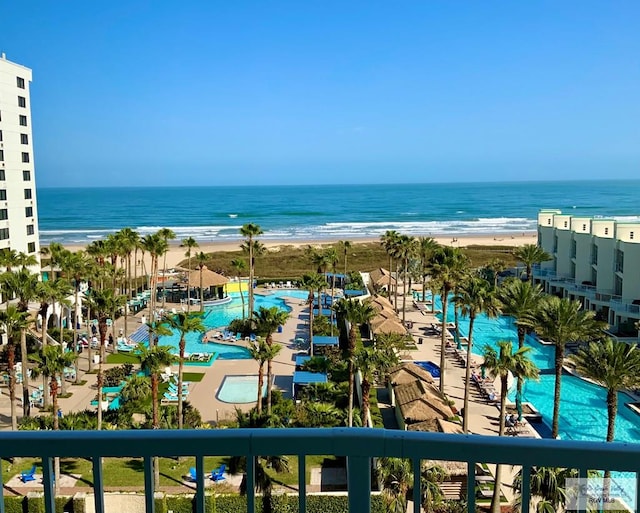 water view featuring a beach view