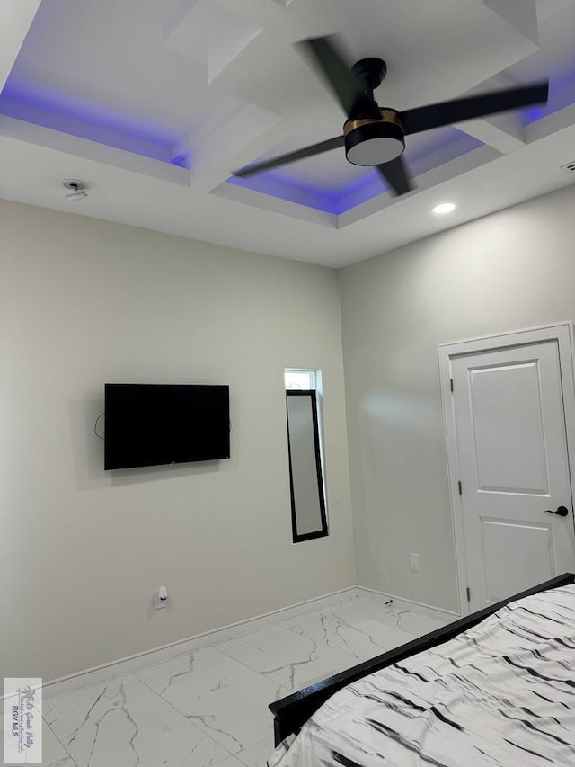 unfurnished bedroom with ceiling fan