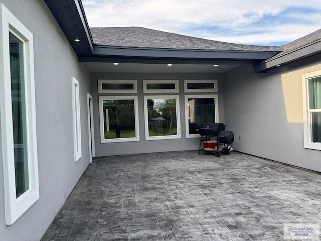 view of patio featuring area for grilling