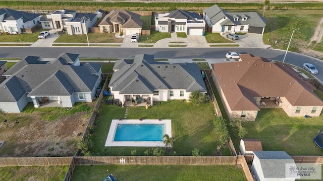 aerial view featuring a residential view