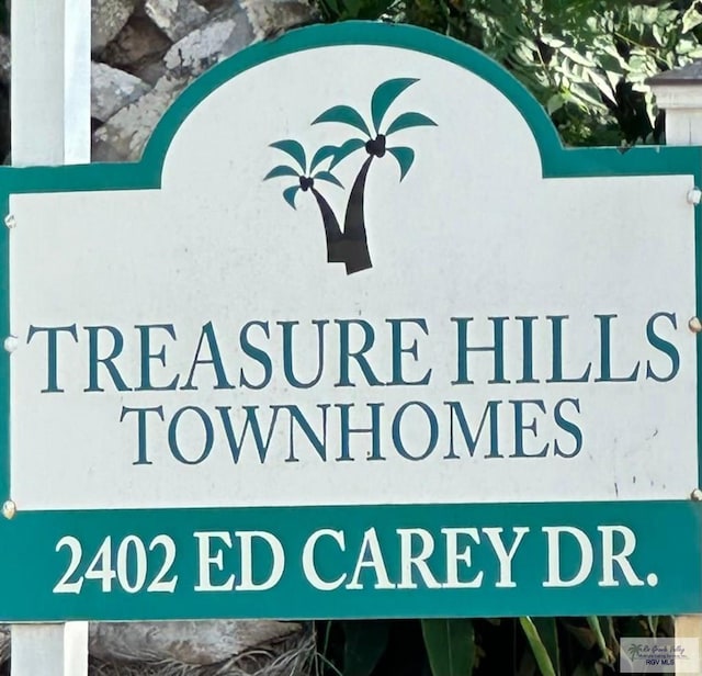 view of community sign