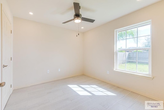2400 Firenze St, Brownsville, TX 78520 - spare room featuring a ceiling fan and recessed lighting
