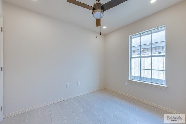 2400 Firenze St, Brownsville, TX 78520 - spare room featuring a ceiling fan and recessed lighting