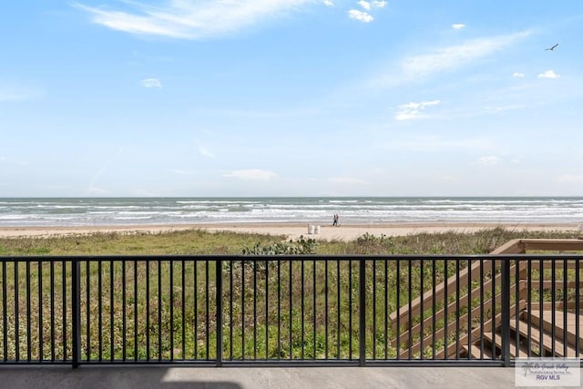 view of water feature featuring a view of the beach