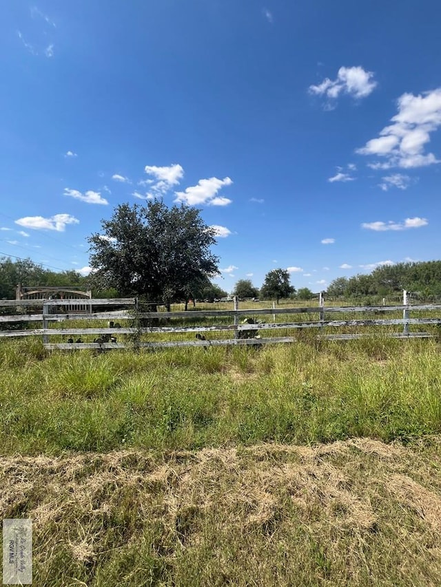 view of yard with a rural view