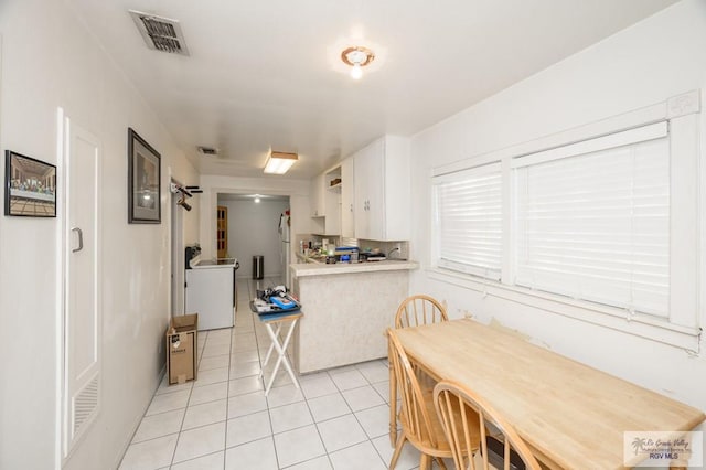 view of tiled dining room