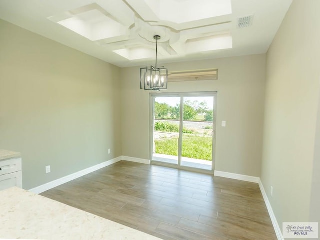 interior space with a chandelier