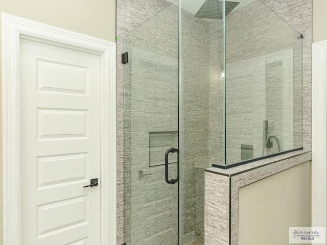 bathroom featuring walk in shower