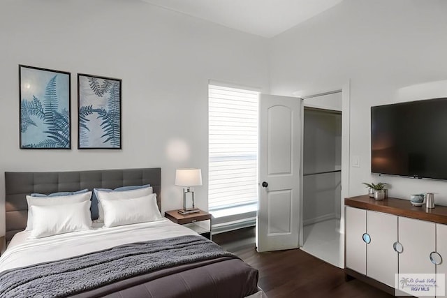 2410 E 21st St, Mission, TX 78572 - bedroom featuring dark wood-style floors