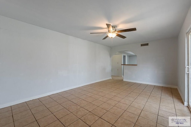 unfurnished room featuring ceiling fan