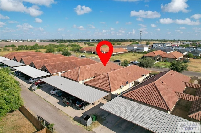 aerial view with a residential view