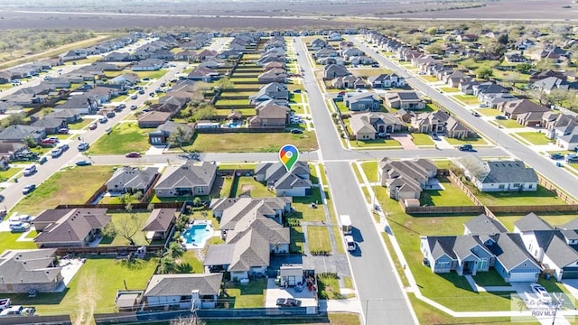 drone / aerial view featuring a residential view