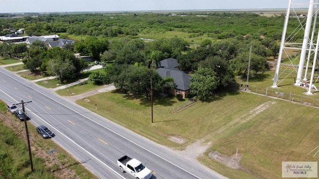 aerial view featuring a forest view