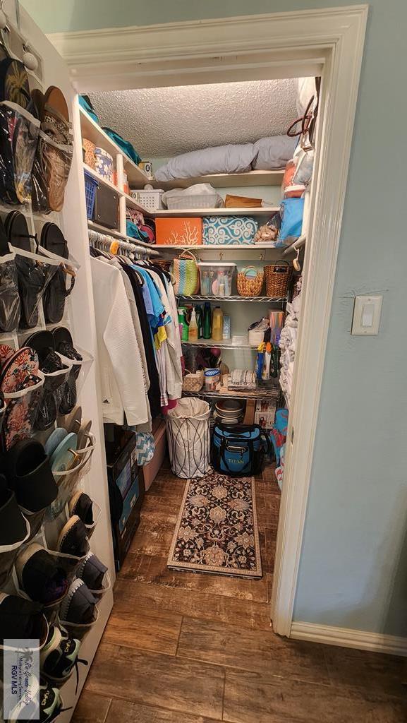 spacious closet with wood-type flooring