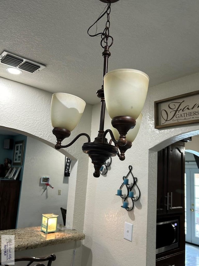 room details featuring a textured ceiling