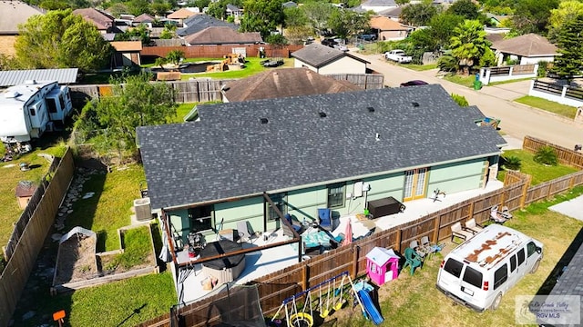 drone / aerial view with a residential view