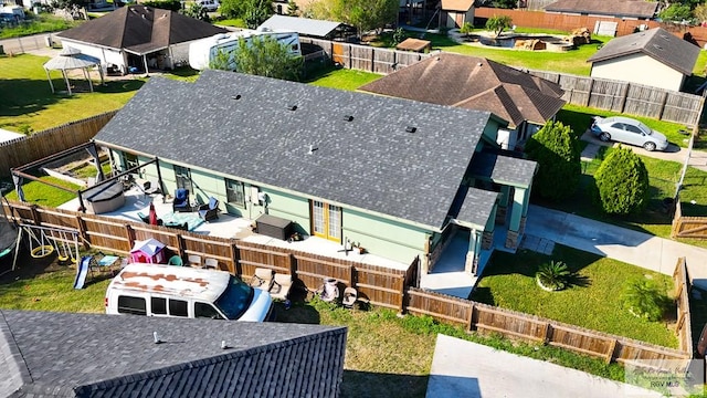 bird's eye view with a residential view
