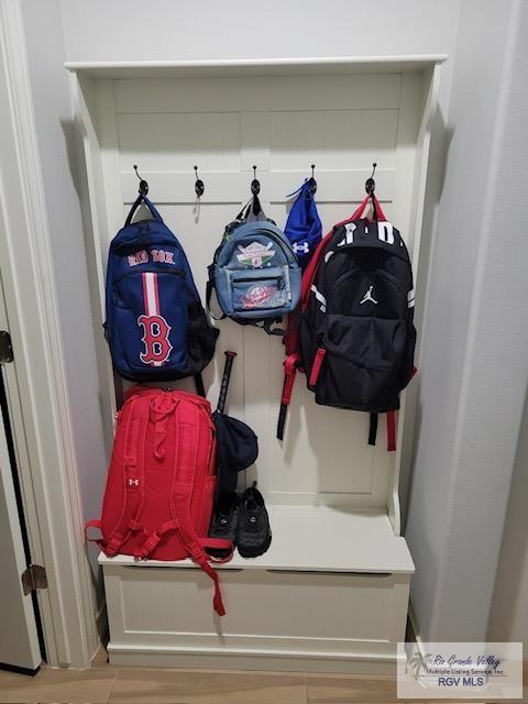 mudroom featuring light hardwood / wood-style flooring