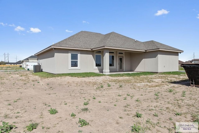 23547 Murphy Ct, Harlingen, TX 78552 - rear view of property featuring central AC and a shingled roof