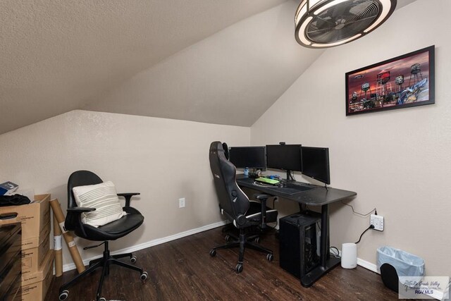 2853 Fleet St, Brownsville, TX 78521 - office area with wood finished floors and vaulted ceiling