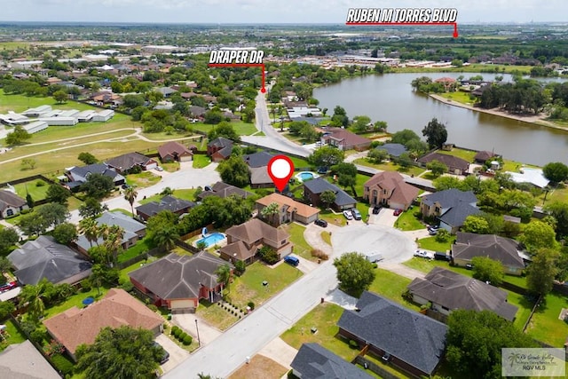 2853 Fleet St, Brownsville, TX 78521 - aerial view of residential area with a nearby body of water