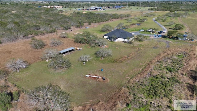 aerial view with a rural view