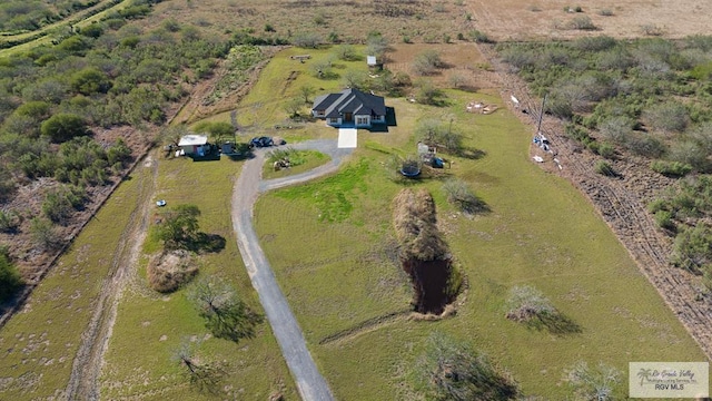 aerial view featuring a rural view