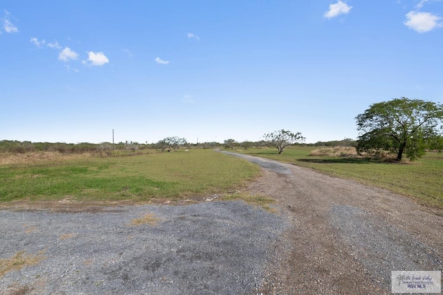 view of road with a rural view