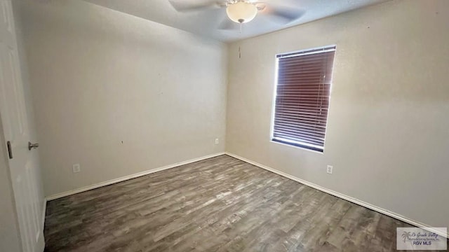 2839 Regency Dr, Brownsville, TX 78526 - unfurnished room featuring ceiling fan, wood finished floors, and baseboards