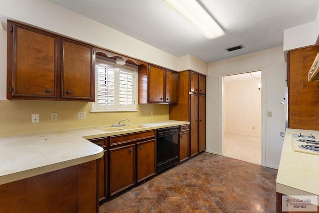 kitchen with sink and black dishwasher